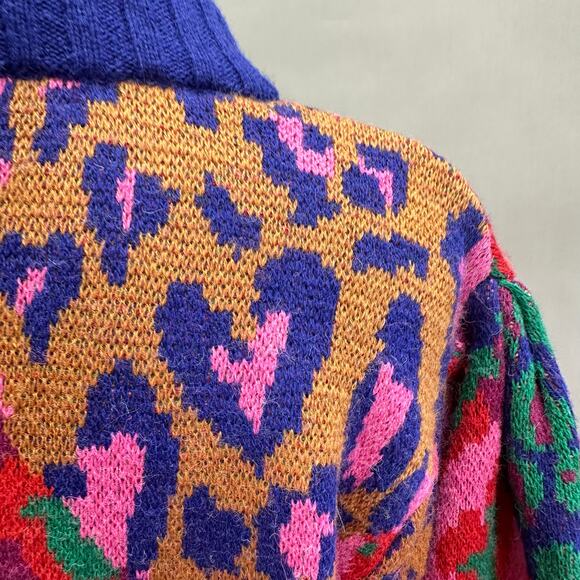 Farm Rio Mixed Leopard Pop Sweater Dress Size Medium - Picture 16 of 16